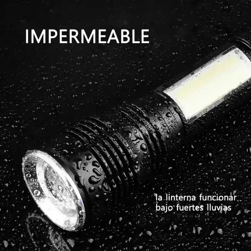 Linterna Táctica Recargable Con Zoom