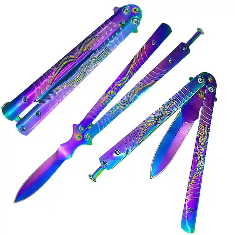 Navaja Mariposa Tornasol Spider Cuchillo Táctico Militar Camping