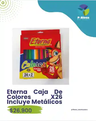 Eterna Caja De Colores X26 Incluye Metalicos