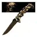 Navaja Puñal Cuchillo Metálico Calavera Táctico Militar