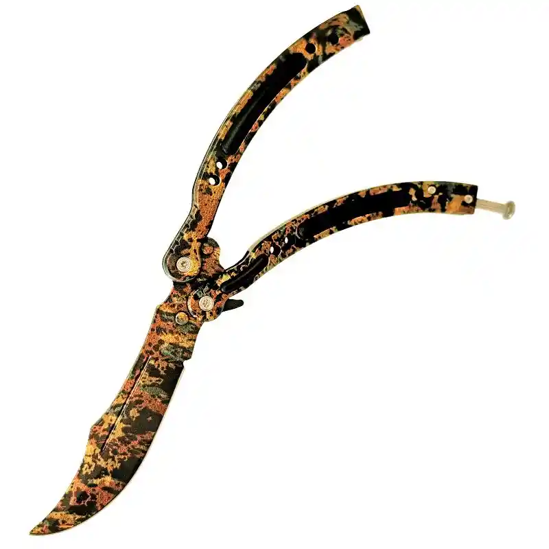 Navaja Cuchillo Mariposa De Entrenamiento Camuflada Bosque Pro