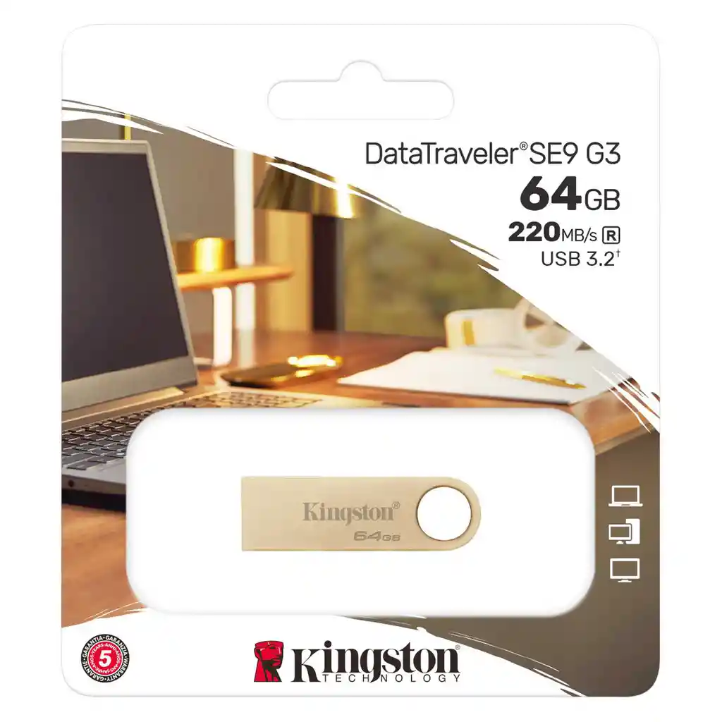 Memoria Usb Kingston 64gb Metálica Se9 G3