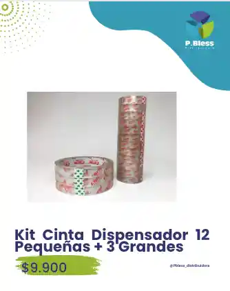 Kit Cinta Dispensador 12 Pequeñas + 3 Grandes