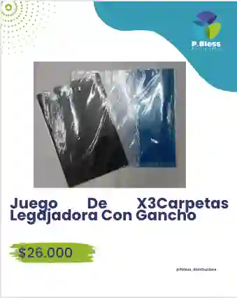 Juego De X3 Carpetas Legajadora Con Gancho