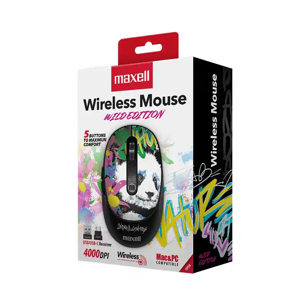 Mouse Mowl-320 Print Panda Usb/usb-c Inalambrico