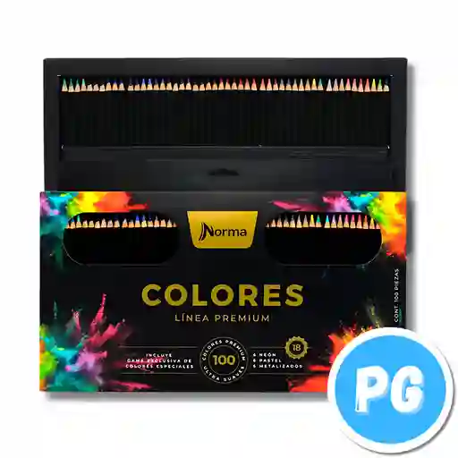 Caja De Colores Norma Premium X100 Unds Unipunta