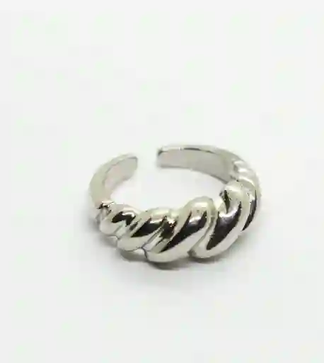 Anillo Plateado Chunky Relieve