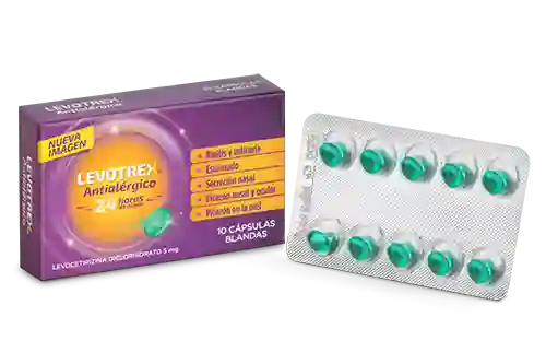 Levotrex X 10 Cápsulas Blandas (levocetiricina)