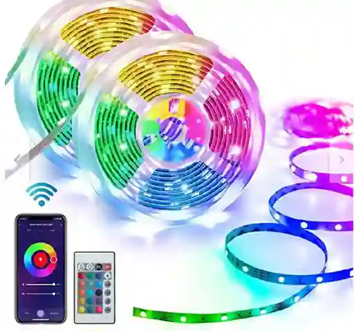 Cinta Tira Luz Led Rgb App Tuya Control Bluetooth Alexa Google 10m