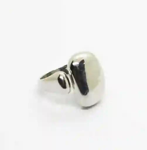 Anillo Plateado Chunky Placa