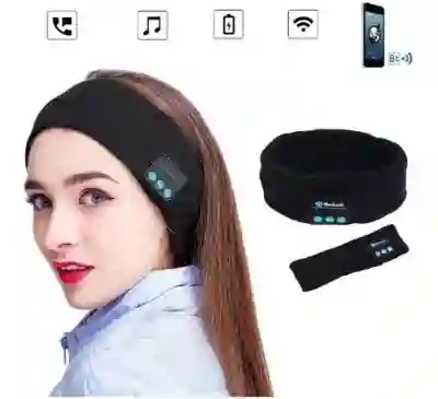 Diadema Balaca Banda Deportiva Con Audifonos Bluetooth Color Negro