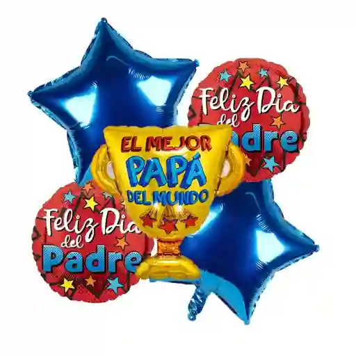 Kit 5 Globos Decoración Día Del Padre Feliz Día Papá