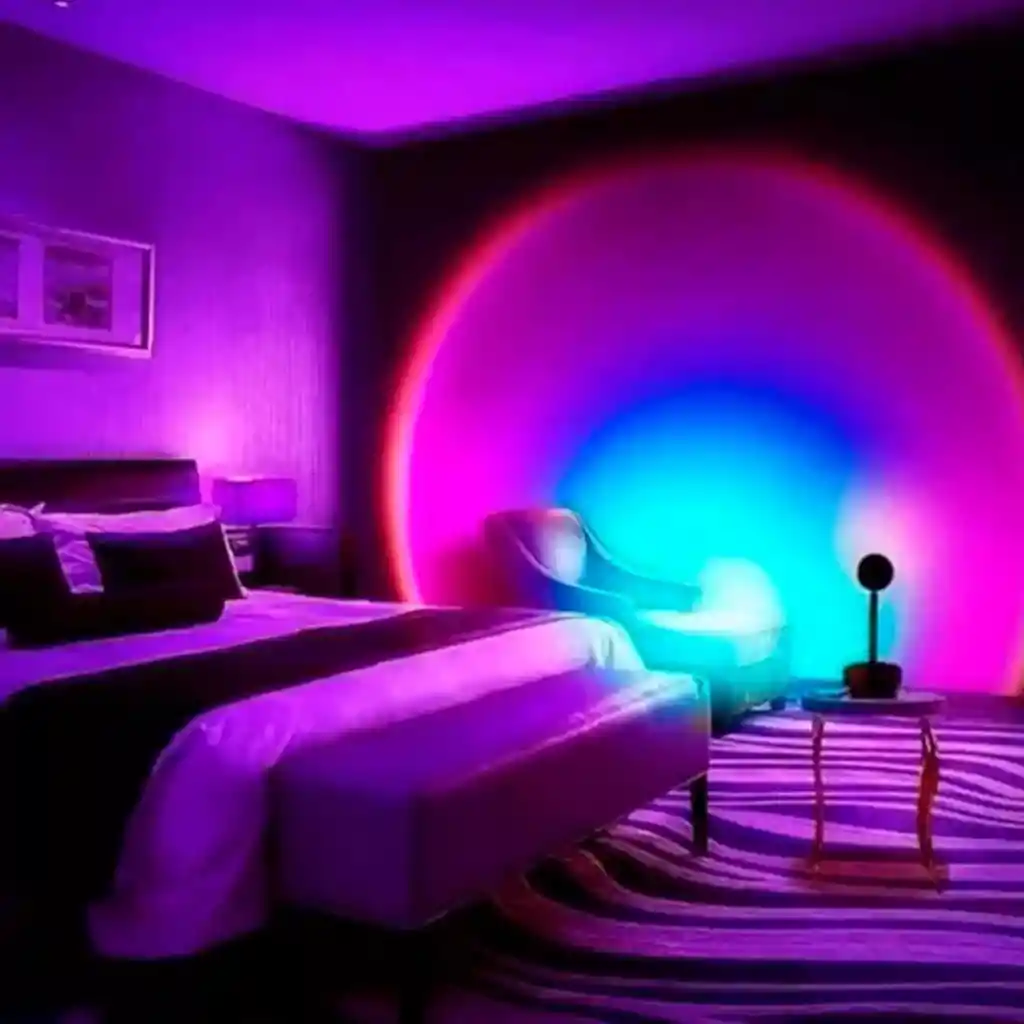 Lámpara Proyectora De Atardecer Led - 15 Colores, Decorativa Y Atmosférica