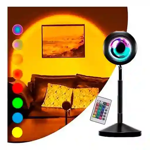 Lámpara Proyectora De Atardecer Led - 15 Colores, Decorativa Y Atmosférica