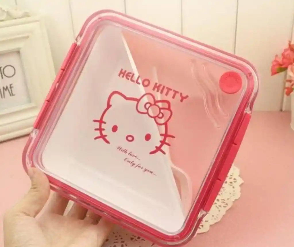 Portacomida Con Division Y Tenedor 15 X 17 X 6 Hello Kitty