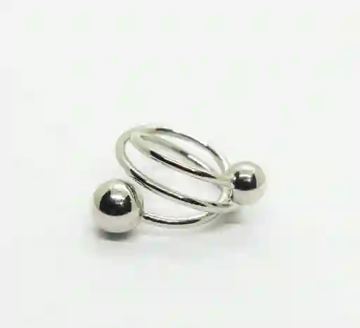 Anillo Plateado Chunky Perlas