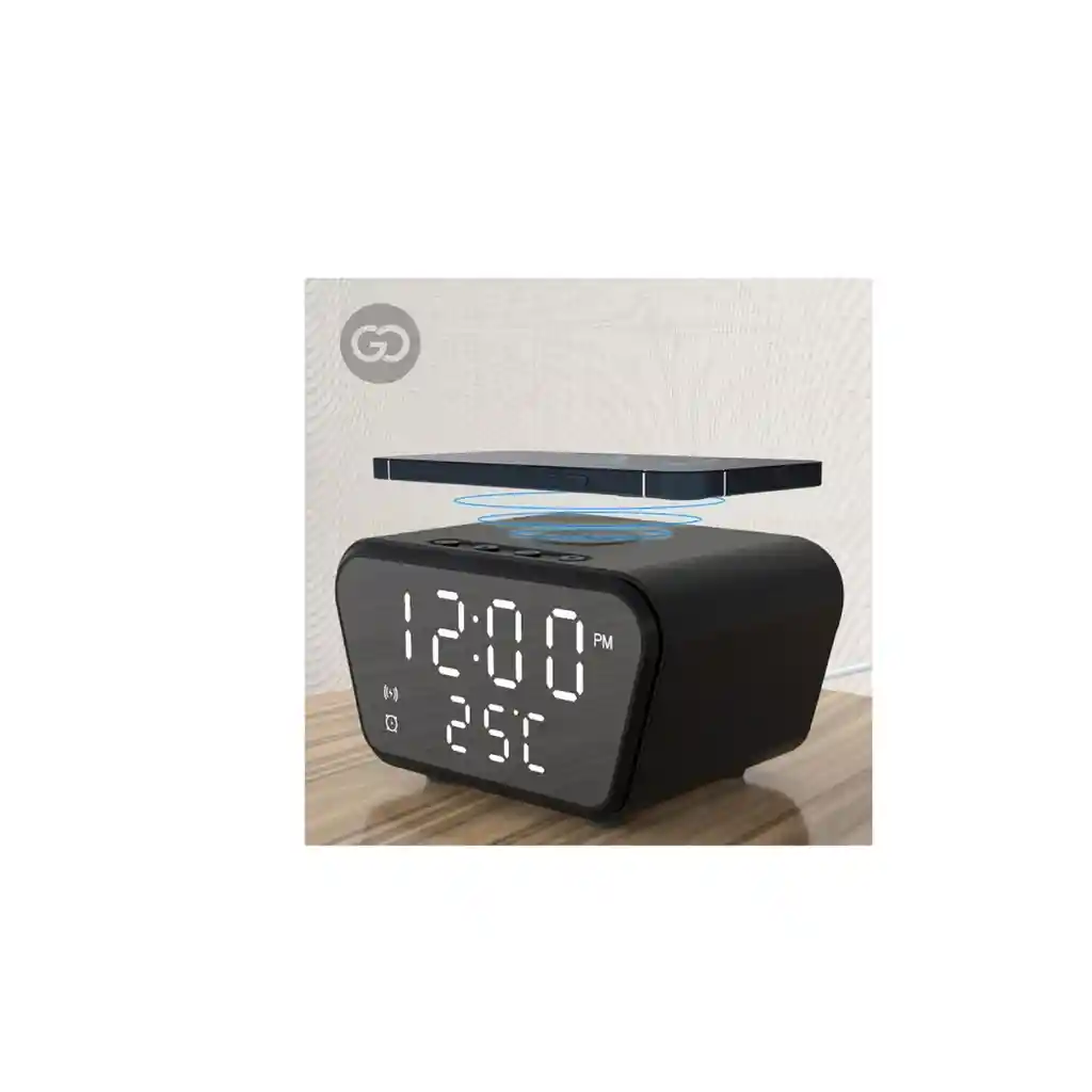 Reloj Digital Con Alarma Con Carga Inalámbrica Elegante