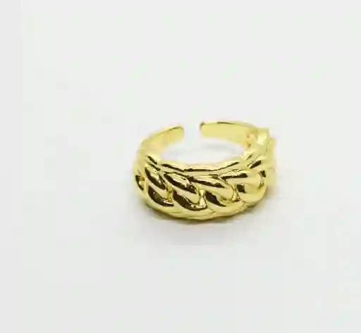 Anillo Dorado Chunky Cadena
