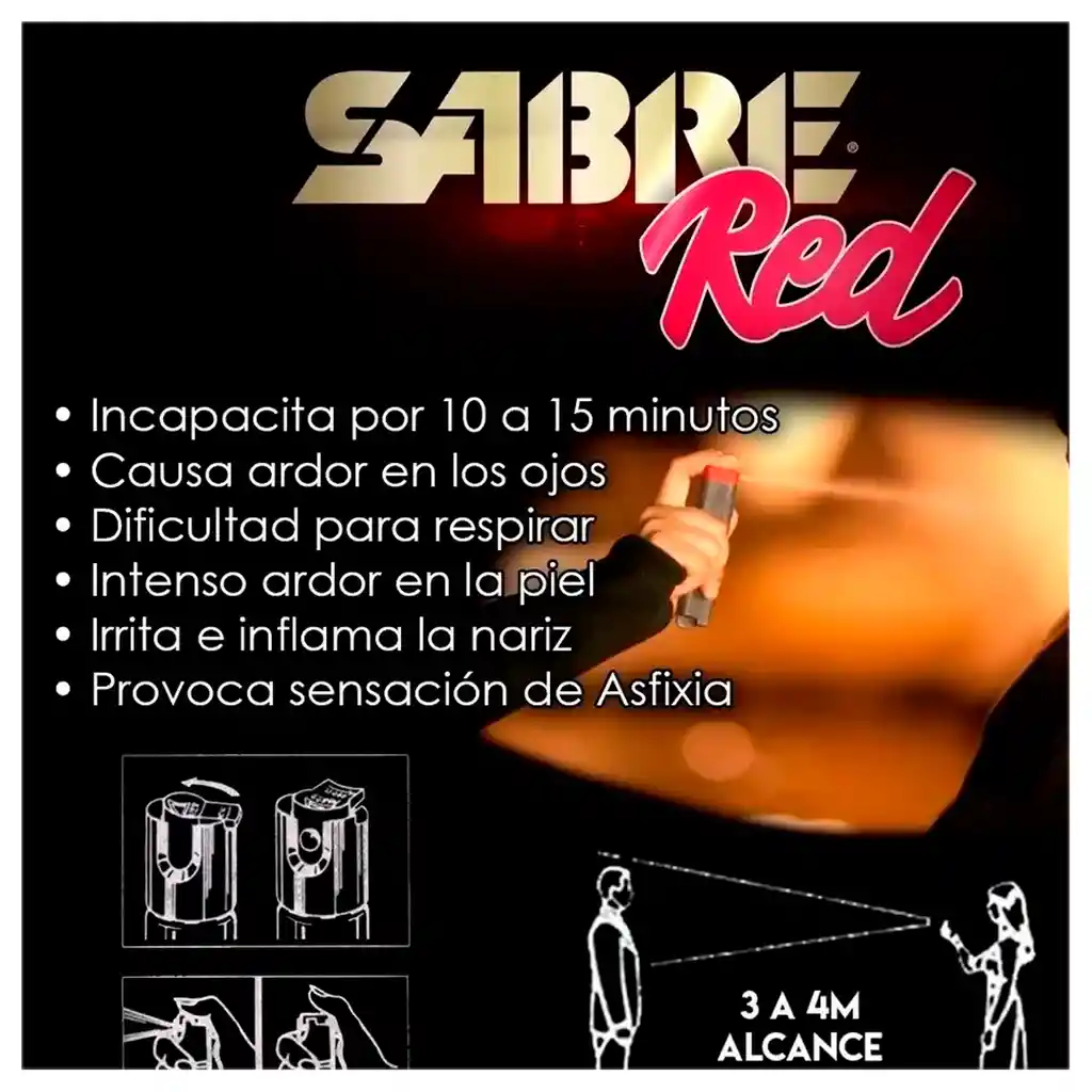 Gas Pimienta Sabre Red Defensa Bolsillo Esfero X 22gr (pqño)