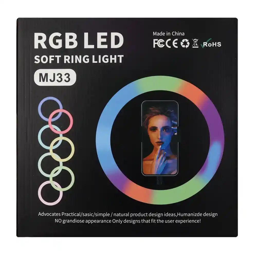 Aro De Luz 33 Cms Rgb + Tripode 2.1mtrs