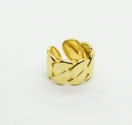 Anillos Dorados Chunky Placa De Hojas