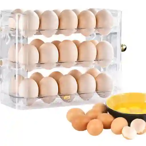 Organizador De Huevos De 3 Niveles - Capacidad Para 30 Huevos