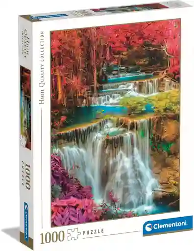 Rompecabezas Adultos 1000 Piezas Cascada En Bosque Colorido