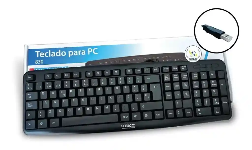 Teclado Multimedia Unitec 830 Original Contiene Letra Ñ