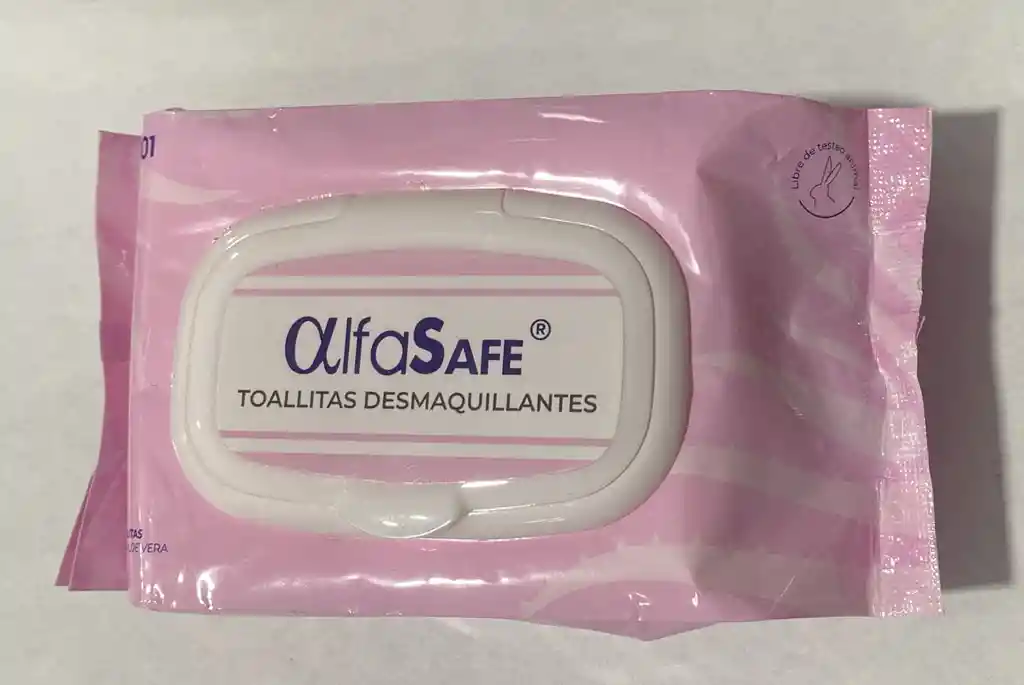 Toallitas Desmquillantes Por 30 Unidades Alfa Safe.