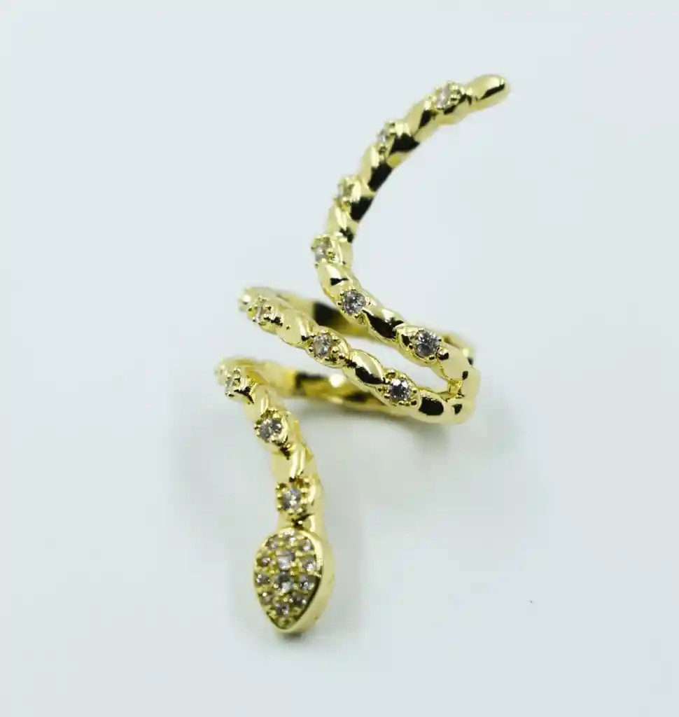 Earcuff Dorado Serpiente Con Cristales