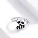 Anillo Ajustable Para Mujer Mapache Fabricado En Plata 925