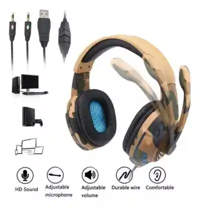 Diadema Auricular Gamer Semiprofesional Camuflaje Usb X2plug