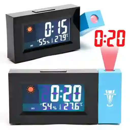 Reloj Despertador Digital Alarma Proyector Hora En Techo