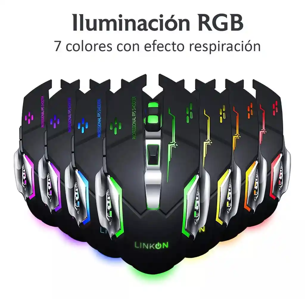 Kit Set Gamer Teclado Led + Mouse Inalambrico Usb Recargable