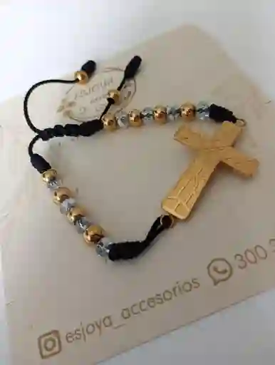 Pulsera Tobillera Cruz Perlas