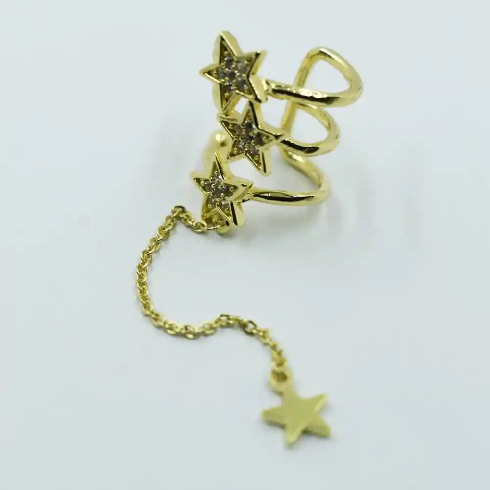 Earcuff Dorado Lluvia De Estrellas