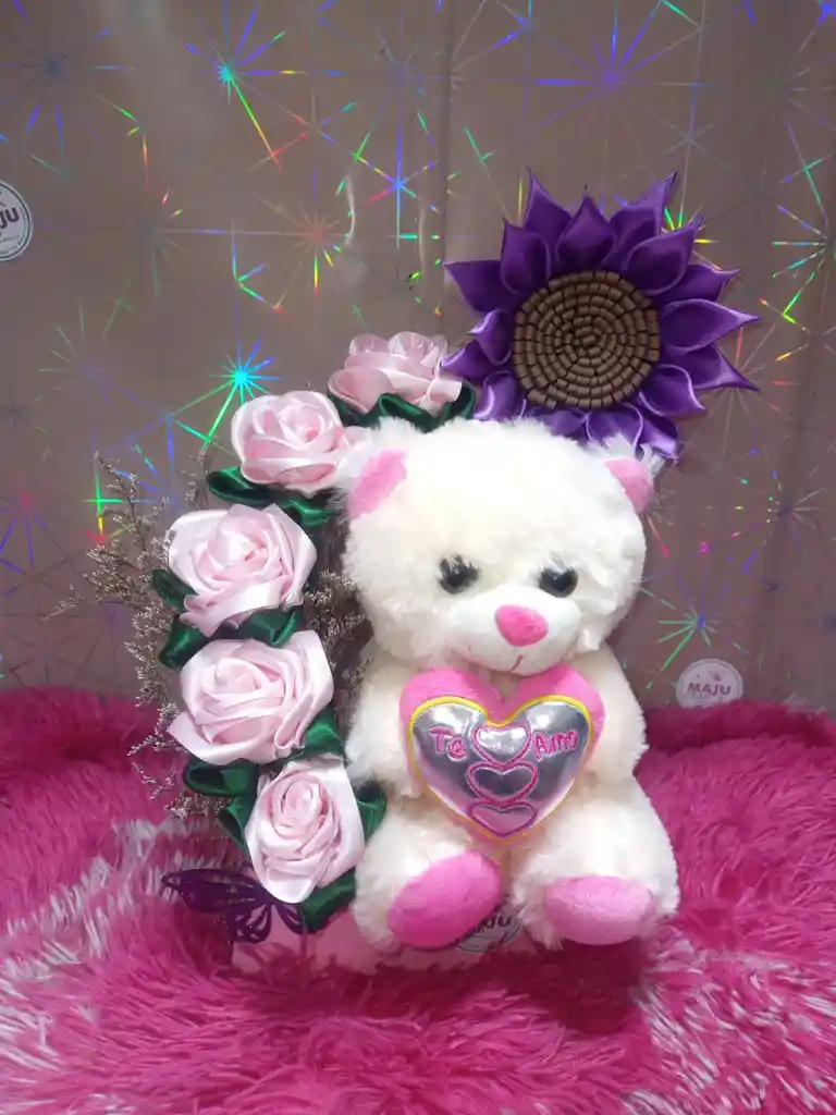 Oso De Peluche Con Rosas Eterna