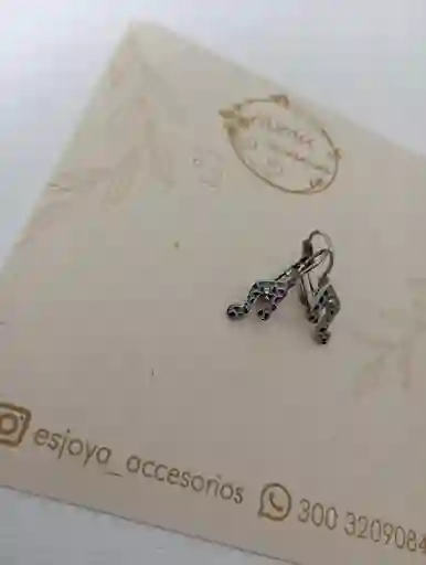 Aretes Plateados Nota Músical