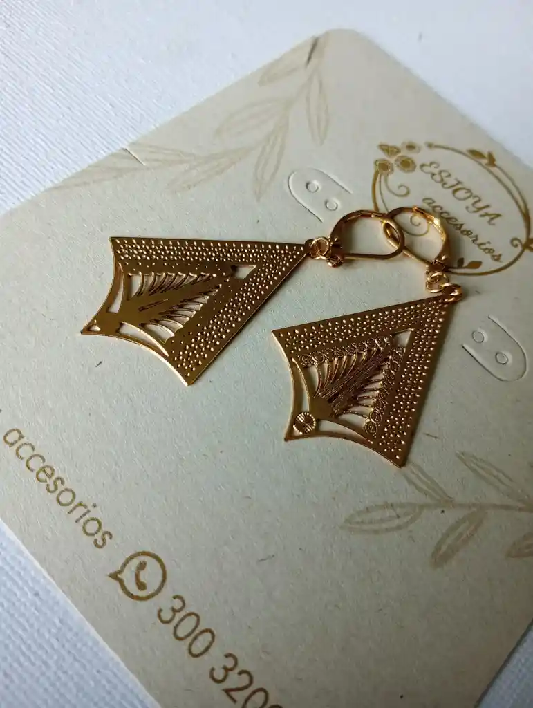 Aretes Dorados Para Dama