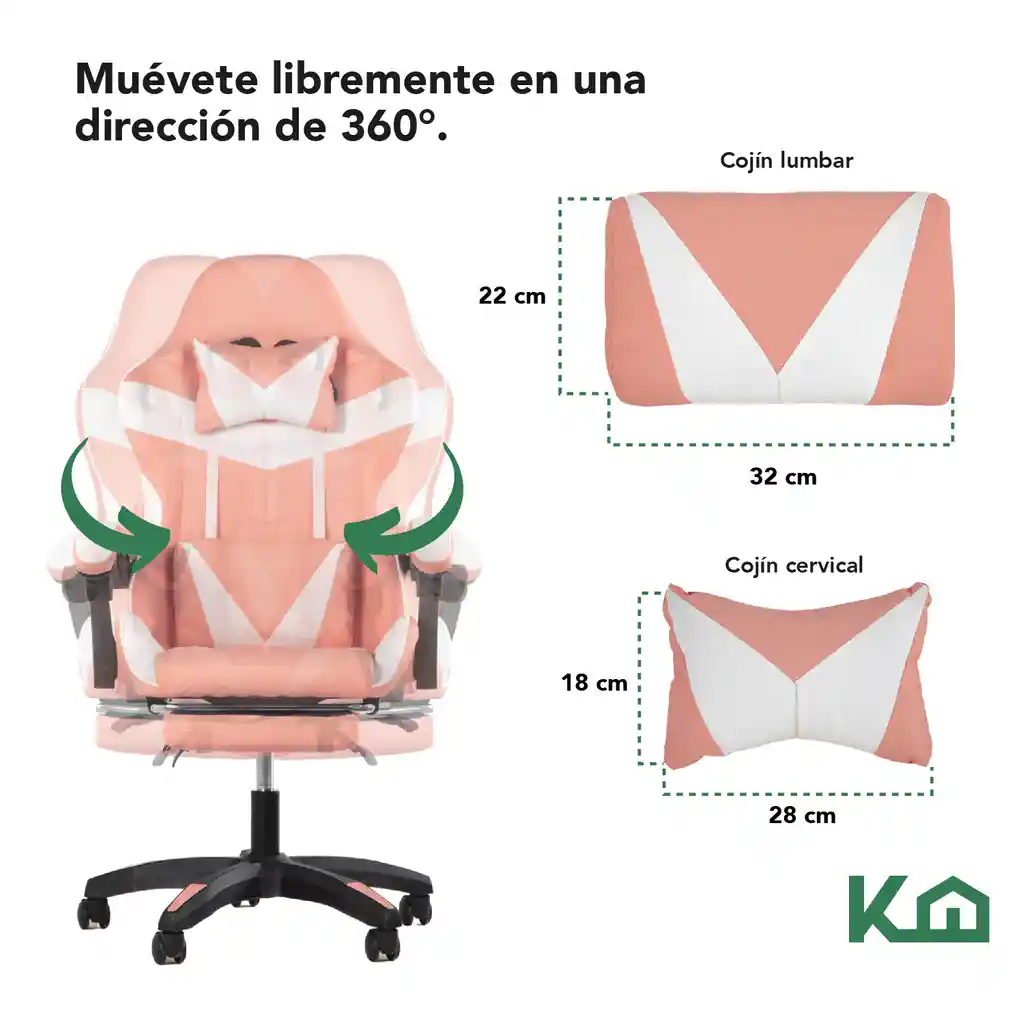 Silla De Escritorio Silla Gamer Reclinable Ergonomica 360