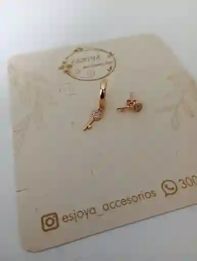 Arete + Topito Llavecita Dorada