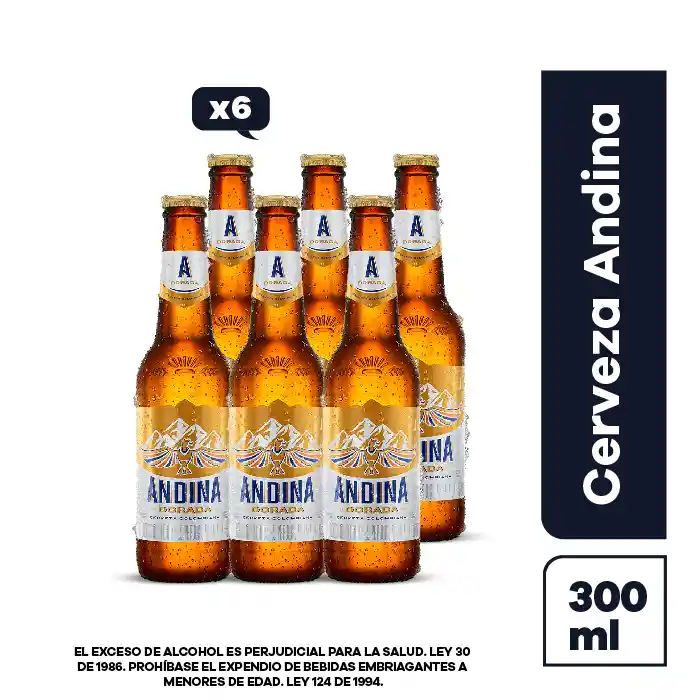 Andina Cerveza Dorada Six Pack 300ml