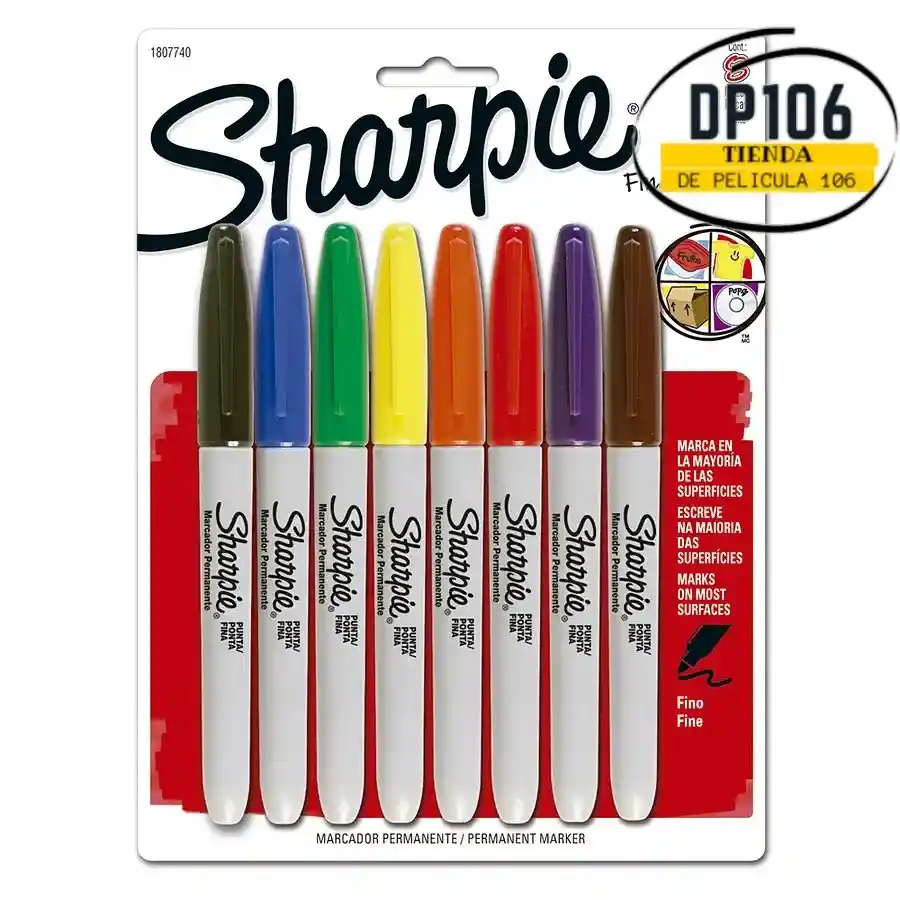 Sharpie X 8 Unidades Punta Fina Set Marcadores