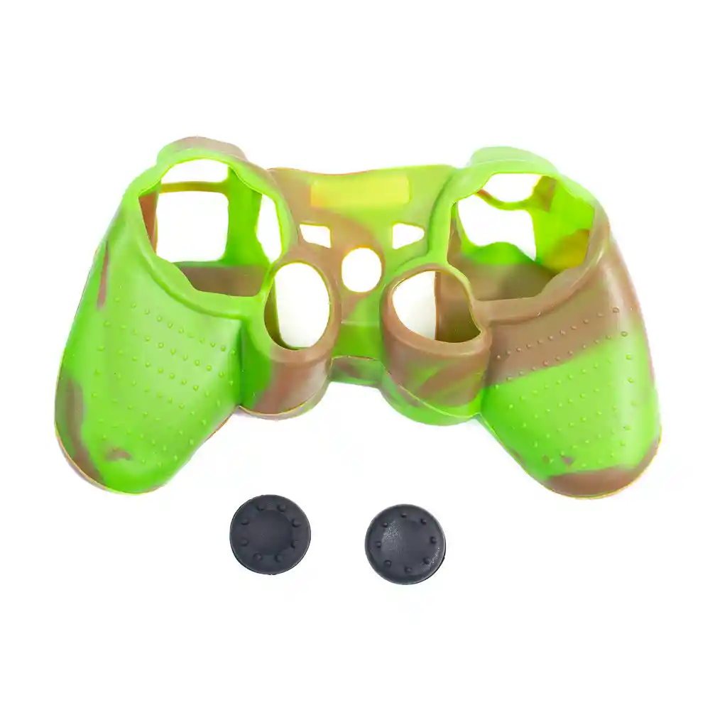 Forro Funda Protectora Silicona Control Ps3 Cafe + Verde