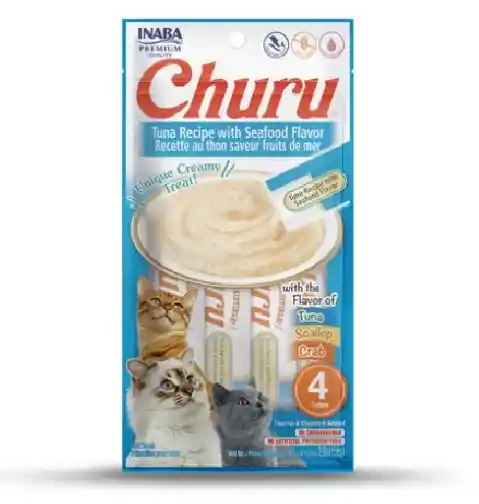 Churu Atun Y Comida Del Mar X4 56gr