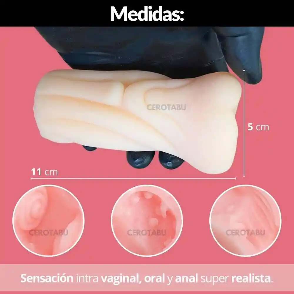 Ano Masturbador Masculino Realista Texturizado Silicona Flexible