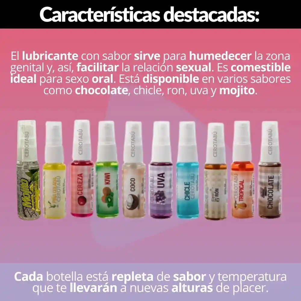 Lubricante Intimo Caliente Comestible Chocolate Spray 60ml Flavor Sex