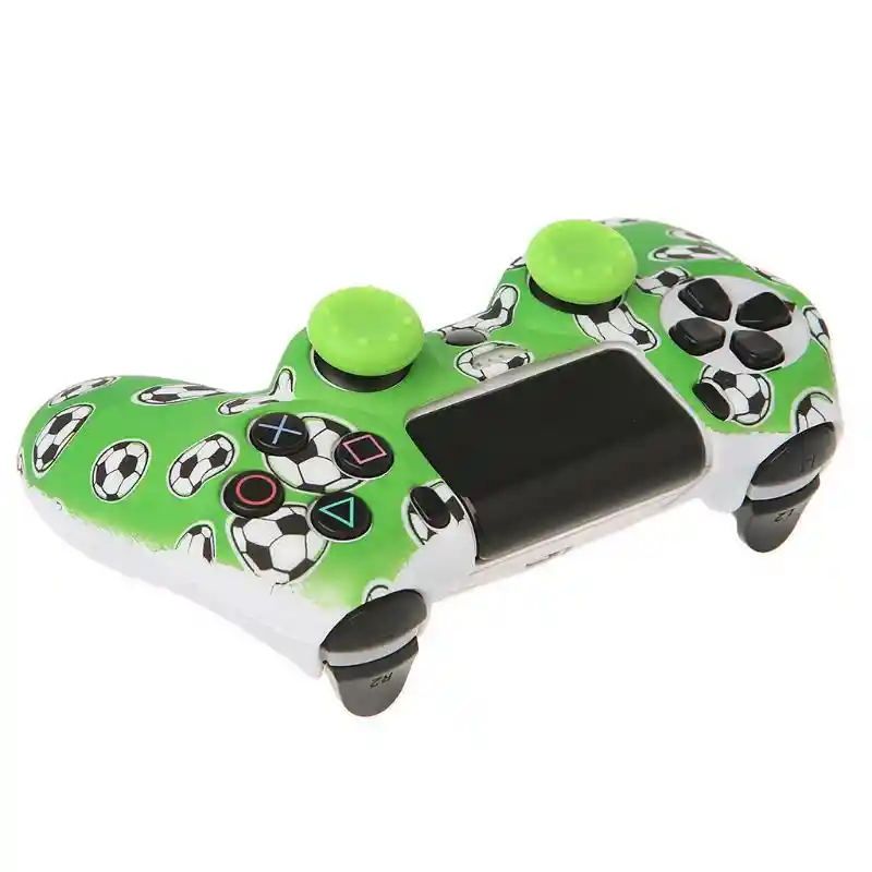 Forro Silicona Especial Control Ps4 Grips Gratis Futbol Verde