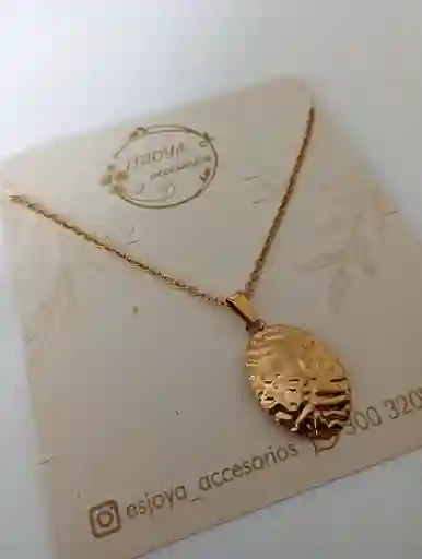 Collar Dorada Hojita Para Dama