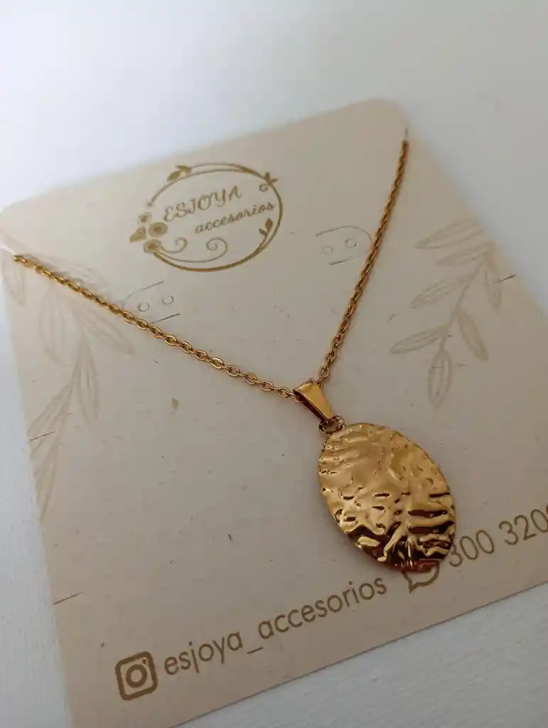 Collar Dorada Hojita Para Dama